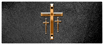 DNSEMP-L-517-CP-SH-BK Copper 3 Crosses Shimmer Black